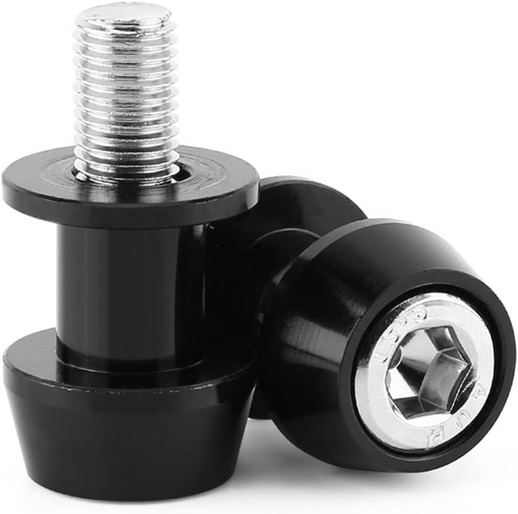 Aramox Motorcycle Swing Arm Spools, 8/10mm CNC Aluminum Alloy Stand Screw, Black Spool Sliders for Enhanced Stability