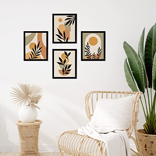 Eletecpro 4 Pack Boho Wall Art Prints, 8X10 Inch Prints On 400G Cardboard, Unframed Boho Wall Decor, Minimalist Mid-Century Modern Wall Art For Living Room, Bedroom And Office #TOP6