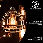 LUXON LED Edison Bulbs Dimmable Amber Glass Warm 2700K Antique Vintage Style Filament Light Bulbs 40W Equivalent E26 Base 6-Pack - Image 3