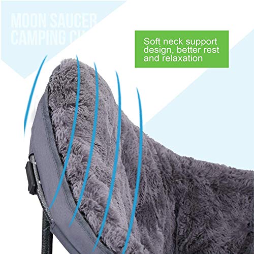 ALPHA CAMP Campingstuhl Faltbar, Klappstuhl XXL bis 150kg, Moonchair Extra Breit, Campingsessel Angelstuhl mit Plüsch… - Image 6