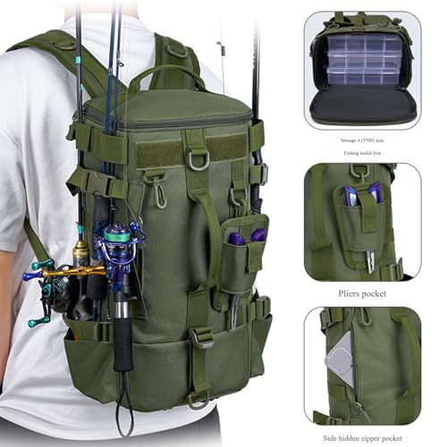 Sac de pêche multifonction avec outil et compartiment amovible imperméable - 3