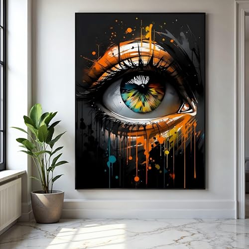 Tableau abstrait sur toile œil moderne déco murale 50 x 70 cm