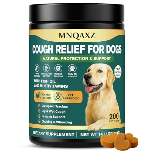 Dog Cough Relief Chews Kennel Coughing Treatment Natural Herbal Formula Relief for Cough and Breathing Discomfort-100% Natural Respiratory Support Safe Suppressant Treats