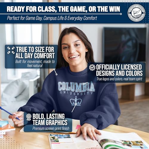 Image of NCAA College Sweatshirt Fleece Crewneck Pullover for Men and Women | Officially licensed NCAA college gameday crewneck pullover - 9 oz fleece lined sweatshirt with arch and logo design