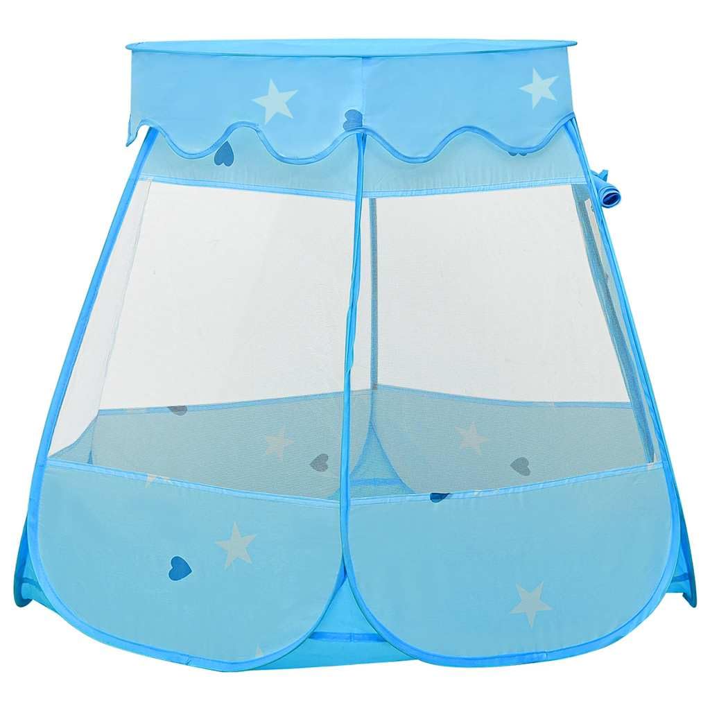 Kinder-Spielzelt mit 250 Bällen Blau, Spielzelt für Indoor und Outdoor aus Polyester und Stahl, 102 x 102 x 82 cm, mit Tragetasche für Garten, Camping und Party
