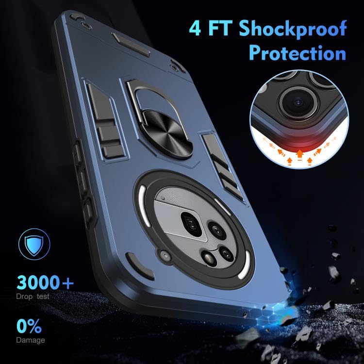 Image of ShieldTech PC Back Cover Case for Nothing Phone 3a Pro | Ring Stand | Camera Protection Blue Mobile Phone Back Cover Case for Nothing Phone 3a Pro | Blue Back Cover