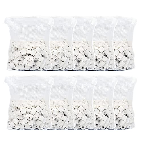 SUNCN アクアリウム プレミア バルク バイオセラミックリング フィルターメディア 淡水用 海水用 水槽 キャニスターフィル 鯉 魚の池 リーフ (10ポンド)