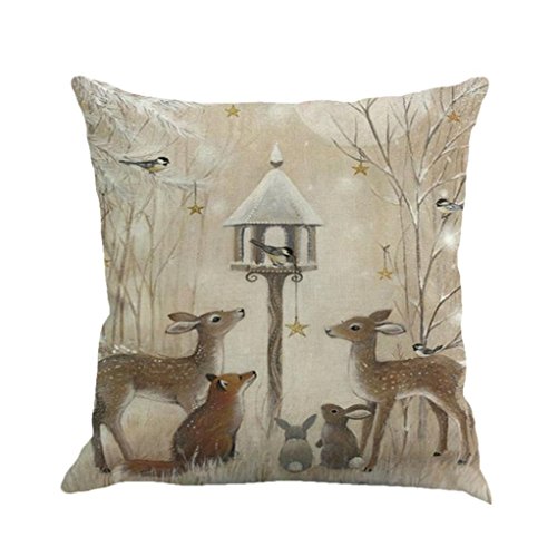 Keepfit Xmas Throw Pillow Covers, Merry Christmas Home Decor Pillow Case Holiday Season
