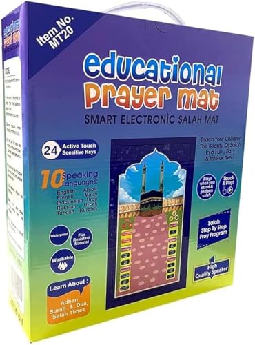Electronic Kids Educational Prayer Mat - Interactive Learning and Fun for Children Electronic Muslim Islamic Prayer Mat for Kids Prayer Rug for Kids