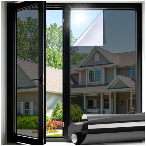 LUTE One Way Window Privacy Film, Window Tint for Home, Sun Blocking UV Heat Blocker, See Out Not in...