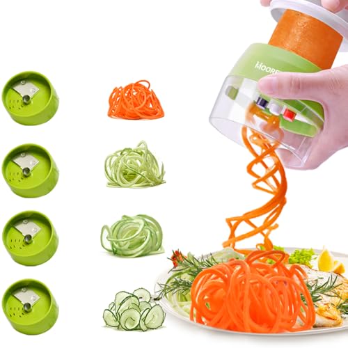 MOOREDLIFE Spiralschneider Gemüse, Gemüsehobel für Gemüsespaghetti, Zucchini, Karotte, Gurke, Kürbis, Kartoffel 2026