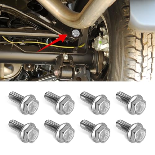 Image of 8PCS Skid Plate Bolts, 304 Stainless Steel 12mm Hex Head Auto Skid Plate Bolts Compatible with 4Runner FJ Cruiser Land Cruiser Sequoia Tacoma, Car Accessories Replacement