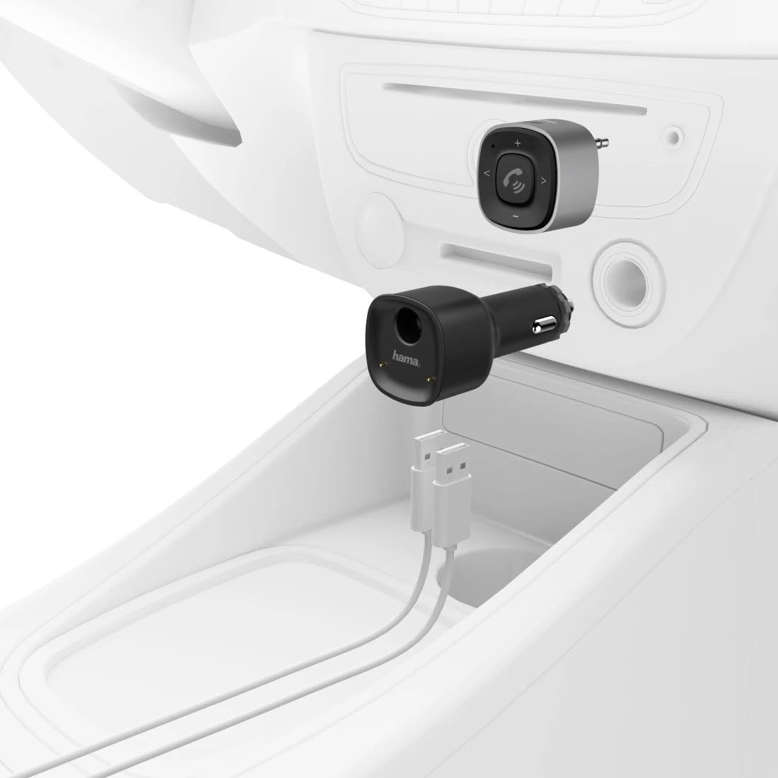 Hama Bluetooth-Recept do samochodu. Wtyczka 3,5 mm i USB-ładowanie