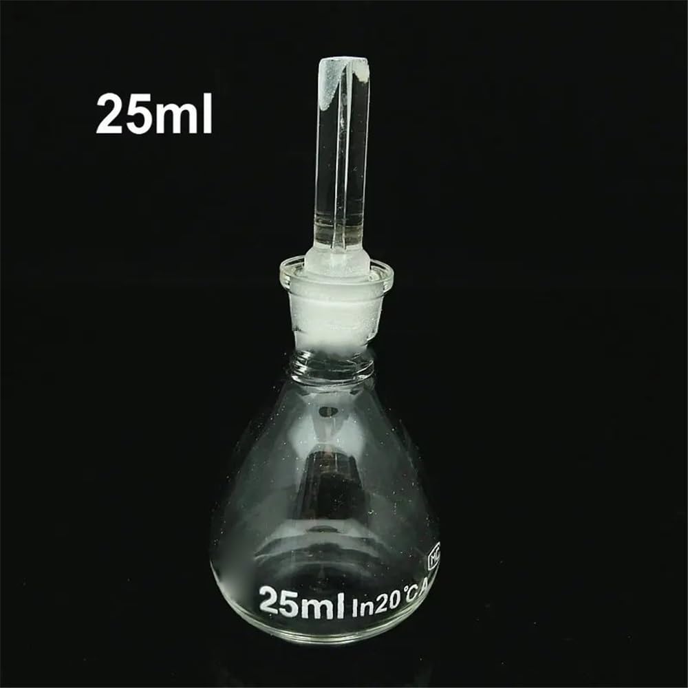Équipements et fournitures de laboratoire Lot de 5 flacons volumétriques sphériques en verre for pycnomètre laboratoire, ml, 10, 25, 50, 100