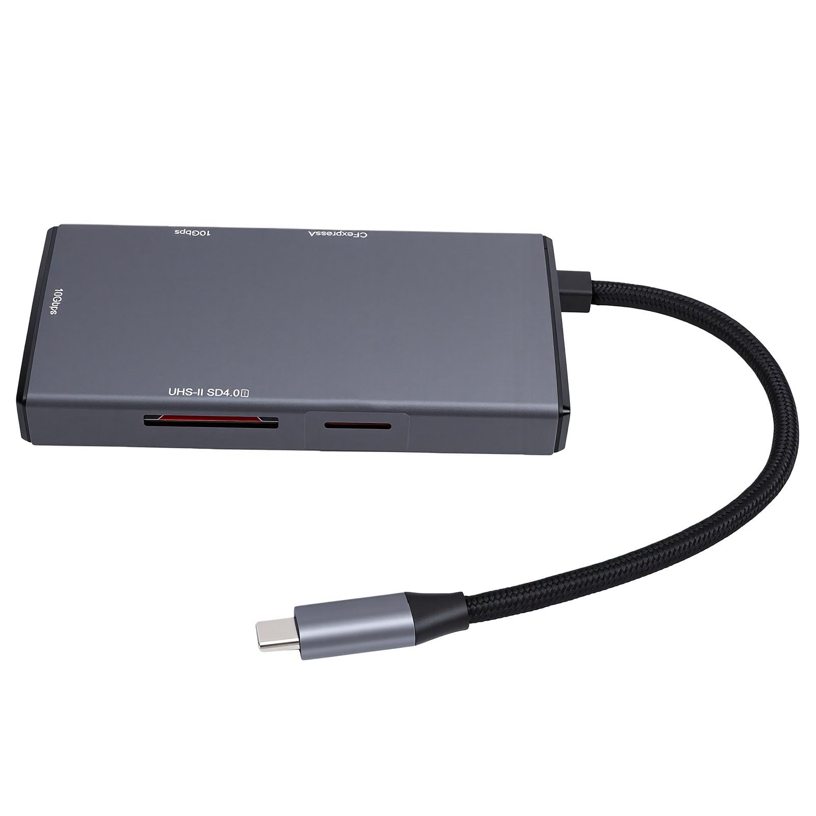 Fabater Adaptador Multipuerto Hub USB C con Lector de Tarjetas 5 en 1 para Uso Simultáneo, Concentrador de Aluminio Duradero para Creadores de Contenido Profesionales