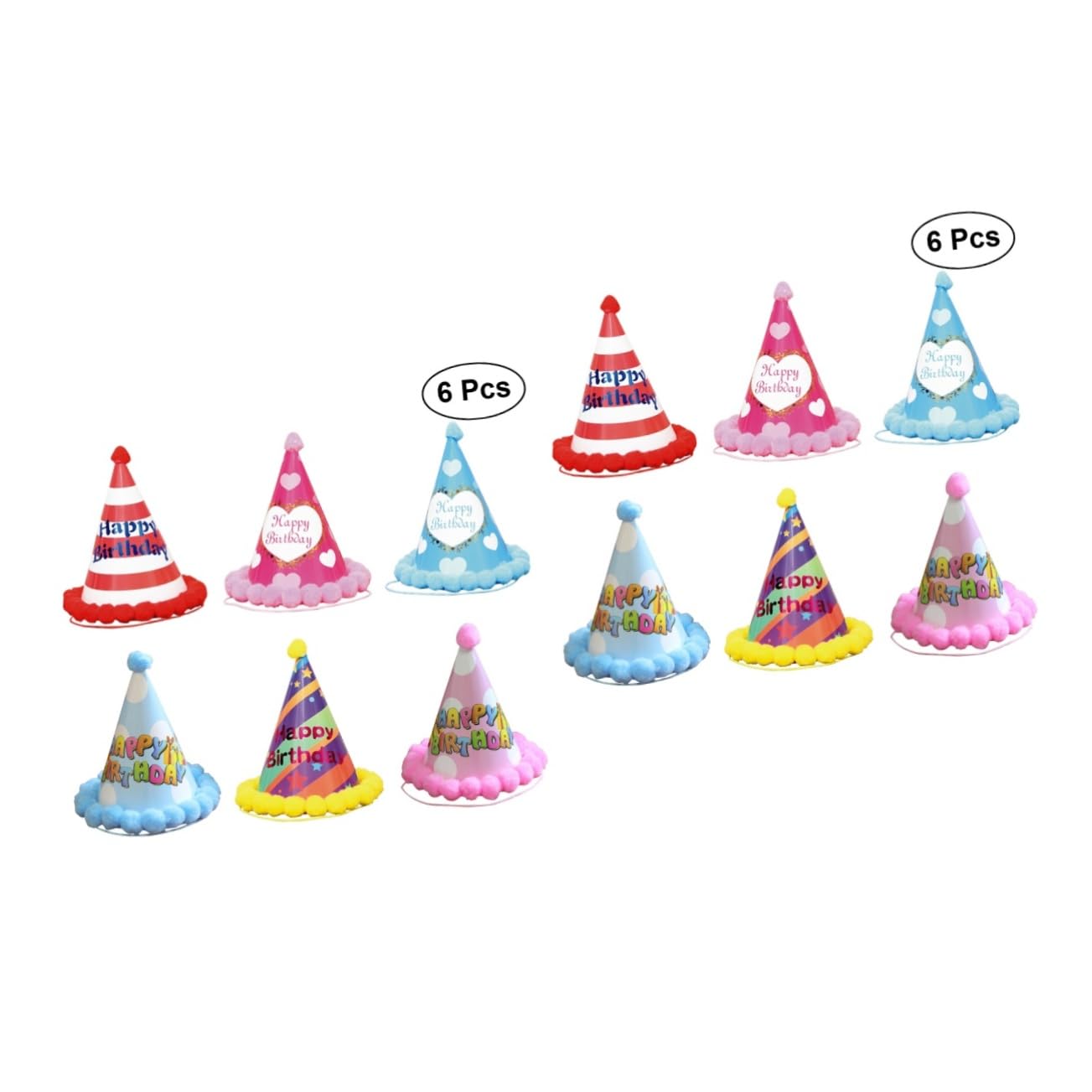 VICASKY 12piezas Sombreros De Cumpleaños Decoración Fiesta Infantil De Accesorios Para Celebraciones y Fotografía