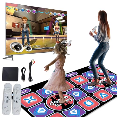 Eznaobo Musical Dance Mat Games for TV Computer Double User Dance Floor Mat with Wireless Controller 100 In Music 65 Sensory Games Interactive Yoga Sport Fitness for Game Plug And Play Toy Gifts (A)