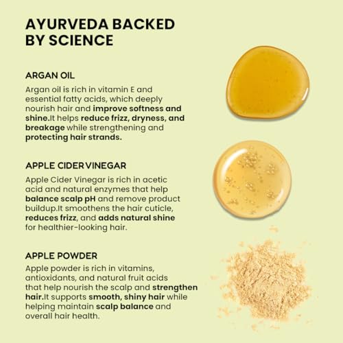 Image of Moroccan Argan Oil Shampoo for Men & Women - 200ml | Anti-Dandruff Hair Repair Cleanser with Apple Cider Vinegar, Apple Powder | Deep Nourishment Frizz Control | Sulphate Free, Paraben Free