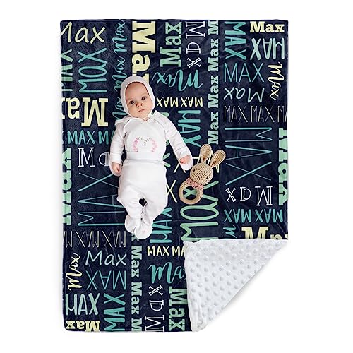 Image of Custom Baby Blanket - Personalized Names Design - Soft Plush Blanket with Double Layer Dotted Backing for Boys Girls Color09(47x60 inches)