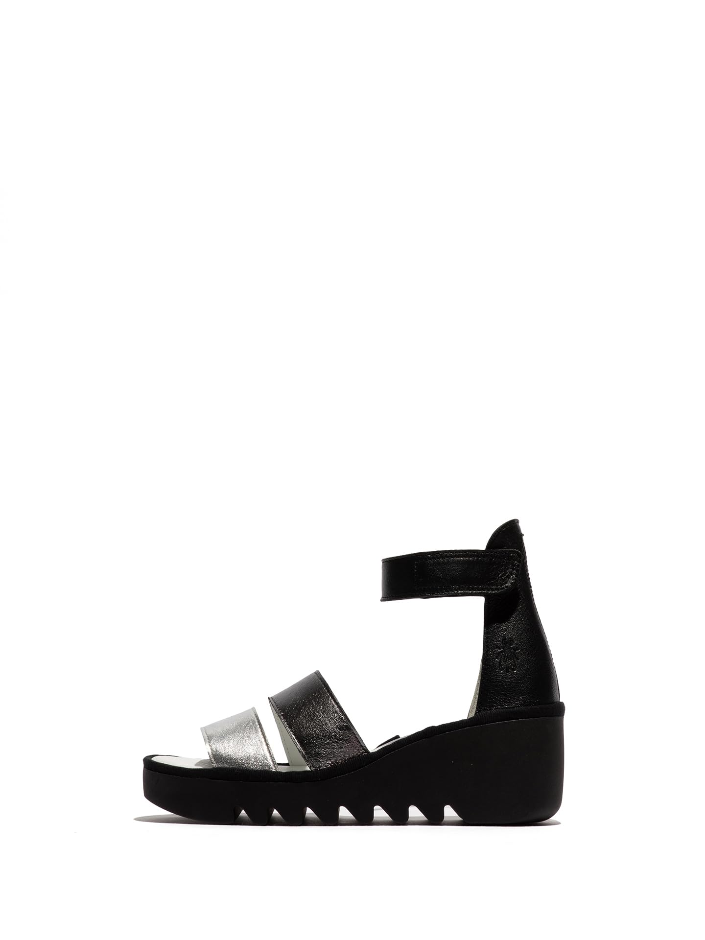 Fly London BONO290FLY, Sandal Femme - Chaussures, SILVER/GRAPHITE/BLACK, 42