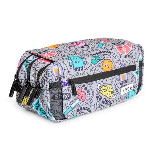 PracticOffice Estuche Portatodo Triple Design de Amplios Apartados Interiores con Cremallera Individual para Material Escolar y Viaje (Random)