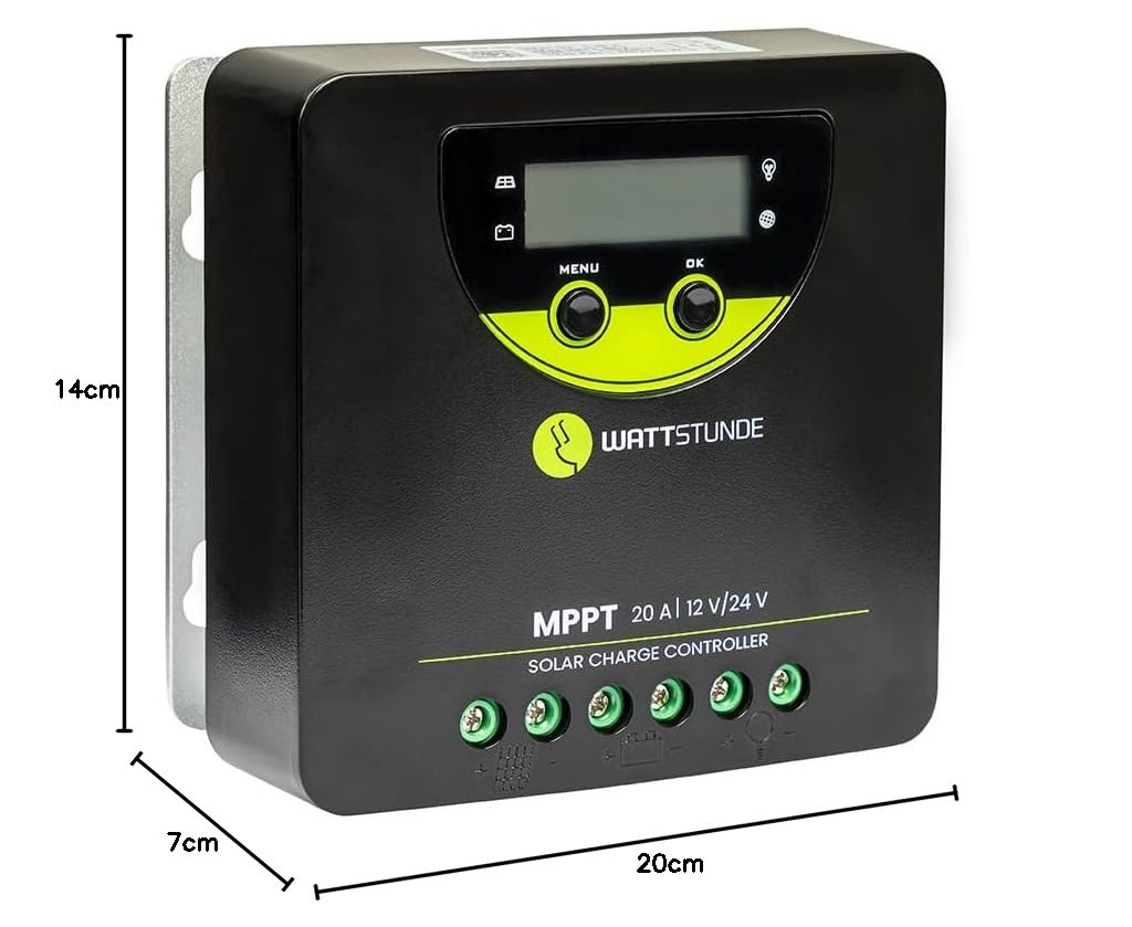 WATTSTUNDE® 20 A 90 V MPPT Solar Laderegler WLR-BT 20.90 MPPT 12 / 24 V