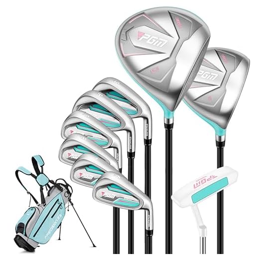 PGM Ladies Golf Club Sets - 9 Pieces - 2 Wood (#1.5), 6 Irons (#6,7,8,9,PW,SW), 1 Putter - with Golf Bag - Graphite Shaft