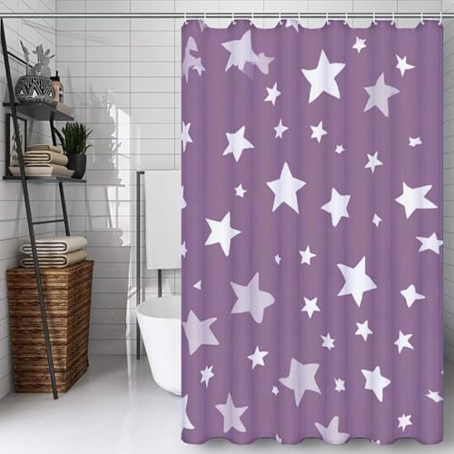 Rideau douche violet 120x120 cm géométrique en polyester lavable - 2