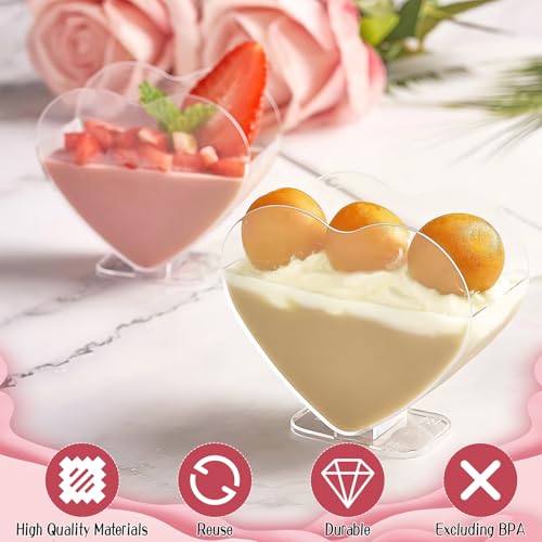 50% OFF Juego de 100 tazas de postre corazón desechables