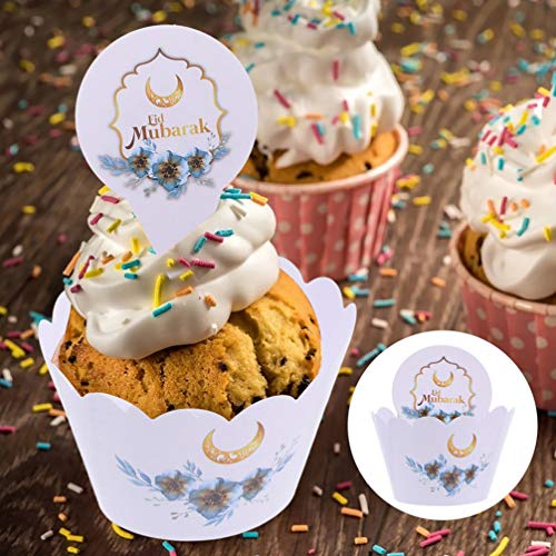 TOYANDONA 1 conjunto de artigos de festa Ramadan, kit de utensílios de mesa Eid Mubarak, pratos de p