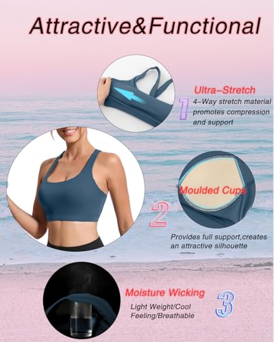 Image of RUNNING GIRL Sports Bras for Women, Molded Cup High Impact Sports Bra Workout Bras for Women High Support Racerback