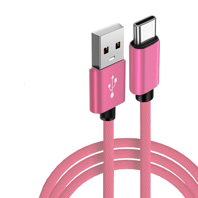 1pcs 3pcs 5pcs 10pcs USB A to Type C Nylon Braided Cable Dast Sync Fast for Type C Mobile(1m 10pcs,Left Bent)