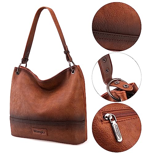 Image of Wrangler Hobo Bags for Women Vegan Leather Top Handle Shoulder Purses and Handbags