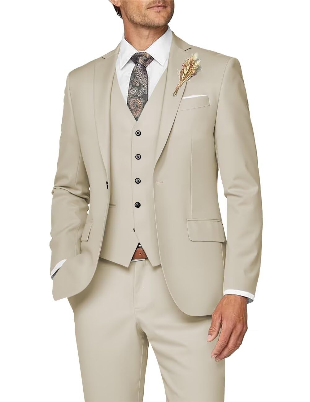 Wangyue 3 Piece Slim Fit Suit for Men