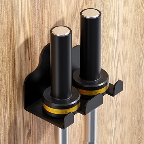 Image of JNIHEEP Olympic Barbell Hanger,Garage Gym Bar Wall Rack,Vertical Barbell Mount Rack,Black Powder Coated,Space Saving Commercial or Home Gym Accessory,Holds Under 33mm Bar Size