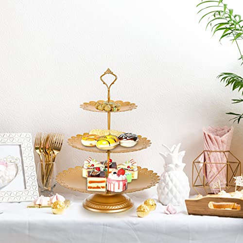 Peohud 10 Pieces Gold Cake Stand, Metal Round Cupcake Tower, Decorative Dessert Fruit Candy Display Plate for Wedding, Anniversary, Birthday Party, Celebration, Outdoor - Image 8