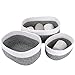 La Jolíe Muse Baumwollseil Aufbewahrungskörbe, stapelbare multifunktionelle Organizer Körbe, 30.5cm, 3er Set, weiß & grau