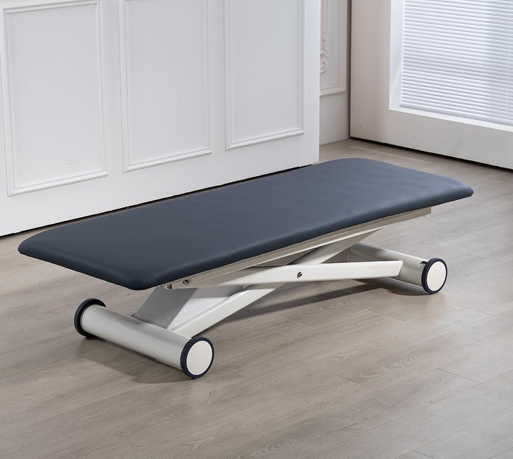 Electric Physical Therapy, Adjustable Height Hi-Lo Treatment Table with Wheels, Heavy Duty Medical Exam for Rehab Clinic & Chiropractic Use, 72" L x 28" W(Blue)