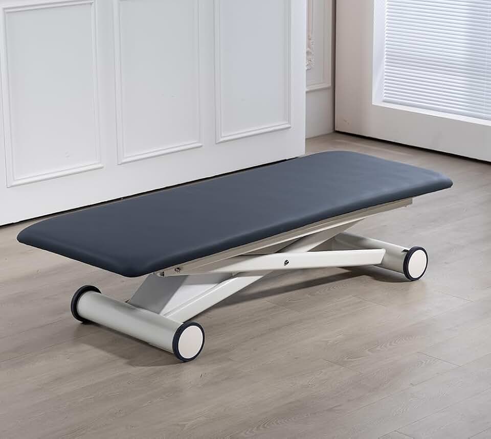 Electric Physical Therapy, Adjustable Height Hi-Lo Treatment Table with Wheels, Heavy Duty Medical Exam for Rehab Clinic & Chiropractic Use, 72" L x 28" W(Blue)