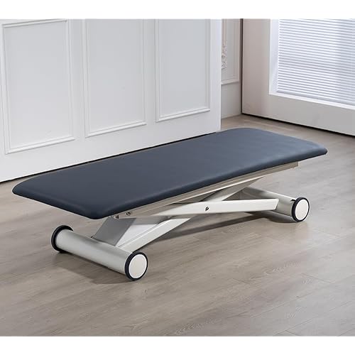 Electric Physical Therapy, Adjustable Height Hi-Lo Treatment Table with Wheels, Heavy Duty Medical Exam for Rehab Clinic & Chiropractic Use, 72" L x 28" W(Blue)