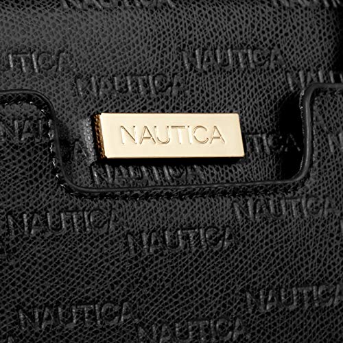 Nautica Womens Sandy Jr. Top Handel With Removable Crossbody Strap Satchel Bag, Black( Embossed Logo), One Size Us #TOP2