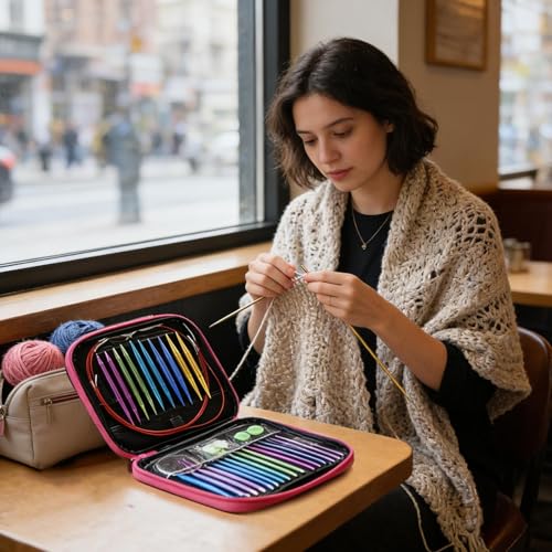 Aiguilles circulaires pour chaussettes, chapeaux et pulls : set de tricot interchangeable