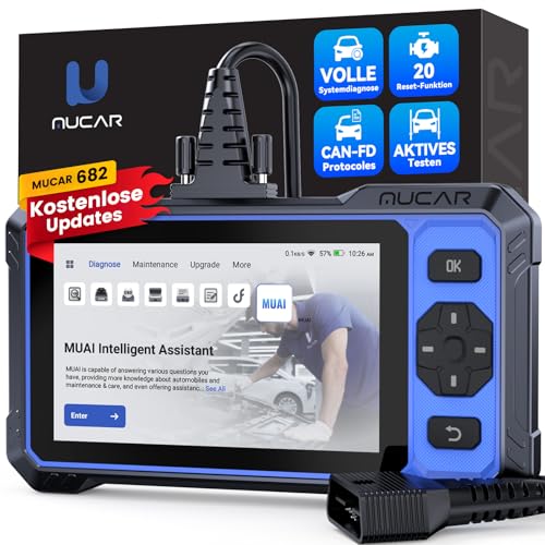 OBD2 Diagnosegerät, MUCAR 682 Diagnosegerät Auto Mit Volle Systemdiagnose Und 20 Reset-Funktion, Auto Diagnosegerät Für Aktives Testen, CANFD-Protokoll, Kostenlos Aktualisieren