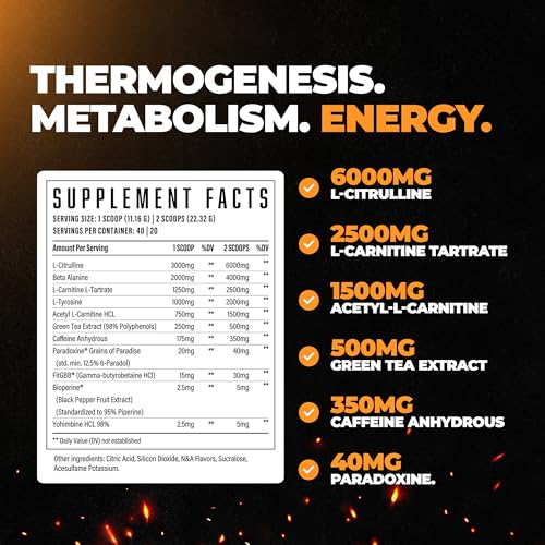 Image of Wrecked Inferno - Thermogenic Pre Workout For Men & Women, Increase Energy, Boost Thermogenesis & Metabolism, Enhance Exercise Performance - Contains L-Citrulline, L-Carnitine, Beta-Alanine & More