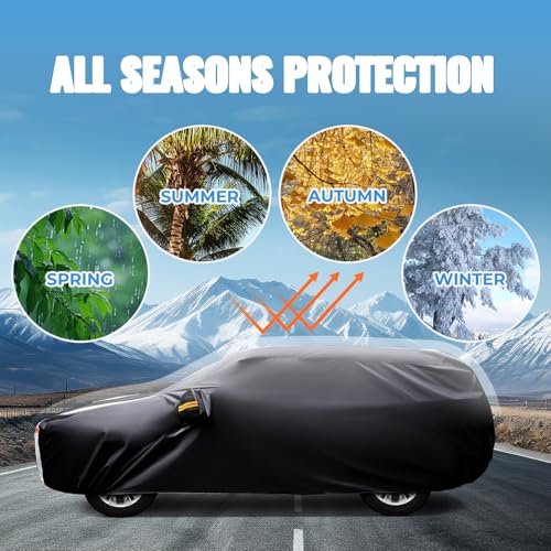 Image of 10 Layers Car Cover Custom Fit for Mini Countryman 2015-2026 100% Waterproof All Weather Automobiles, Gift with Towel, Heavy Duty Car Covers for Rain Sun UV Protection with Door Zipper.