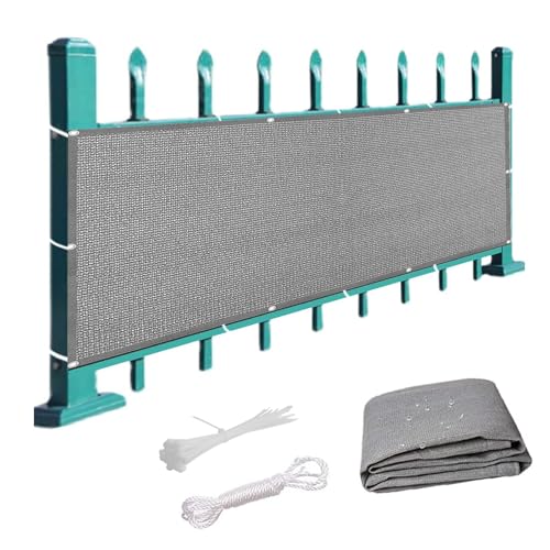 Balcón Pantalla 125 x 280 cm Bloquea El Viento,La Lluvia y Los Rayos UV Protector de Privacidad para Balcón con Cuerda y Bridas para Balcón Jardín, Gris