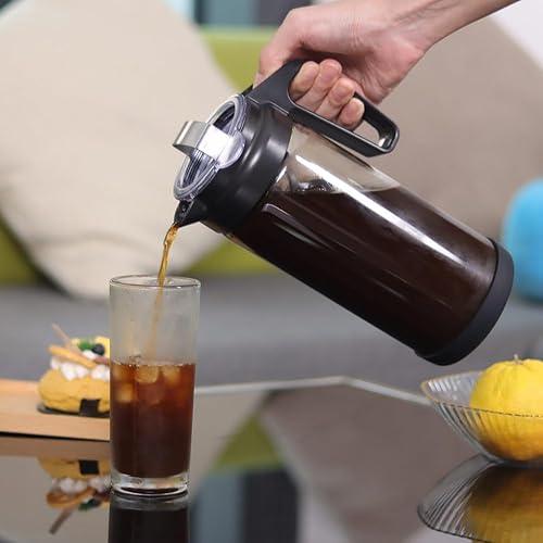 Miniatura 5 de wedrink Cafetera fría de vidrio borosilicato, jarra de café helado, a prueba de fugas, Traitan (1.3L44 onzas)
