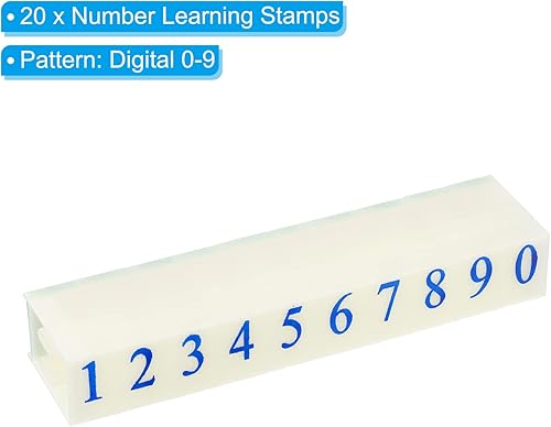 Miniatura 3 de PATIKIL Sellos de números desmontables, juego de 2 sellos de números del 0 al 9, juego de combinación de sellos de números, sello inicial, tamaño de