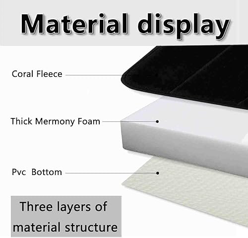 Miniatura 4 de Juego de alfombras de baño de espuma viscoelástica, 3 piezas, extra suaves, absorbentes, antideslizantes, con alfombra de inodoro en forma de U,