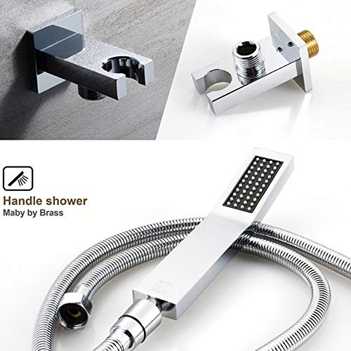 Tangan Luxurious Recessed Large 430 * 710Mm Led Waterfall Rainfall Shower System Thermostatic, 4 Types (Rainfall, Rain Curtain, Spa Misting, Massage), 304 Stainless Steel, Chrome Finish #TOP6